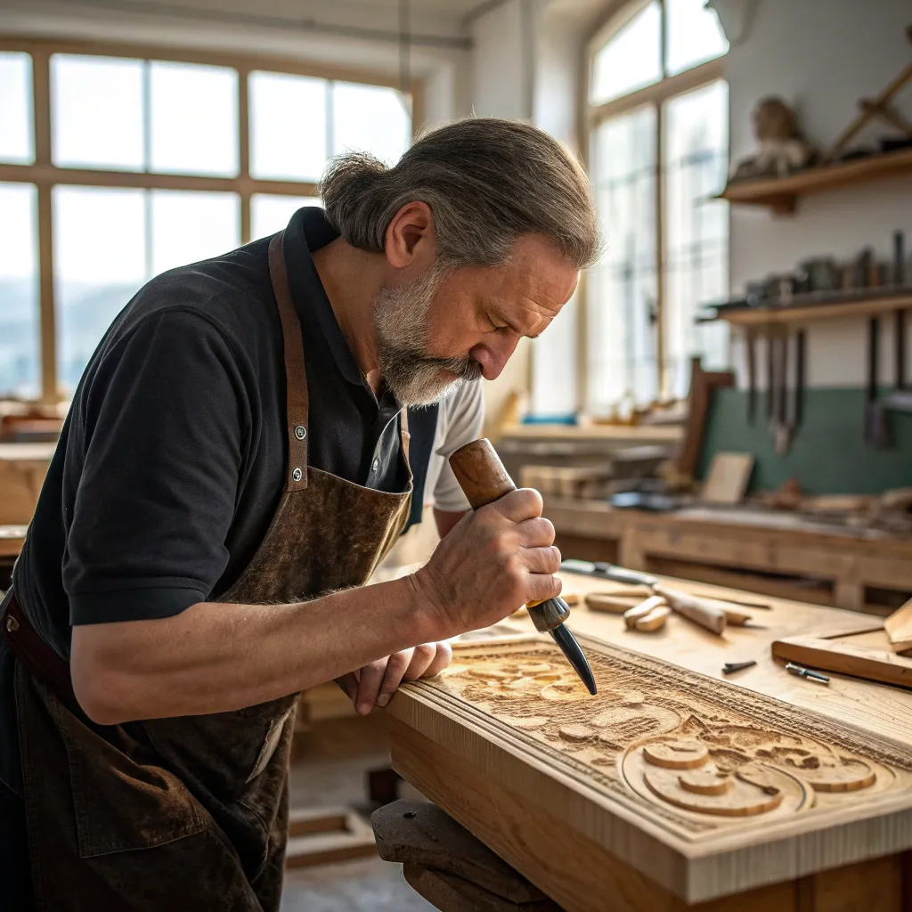 Master craftsman demonstrating techniques